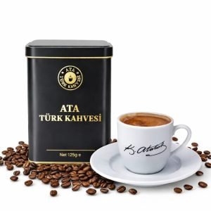125g. Ata Türk Kahvesi Metal Kutu + 1 Adet İmzalı Porselen Fincan Takımı