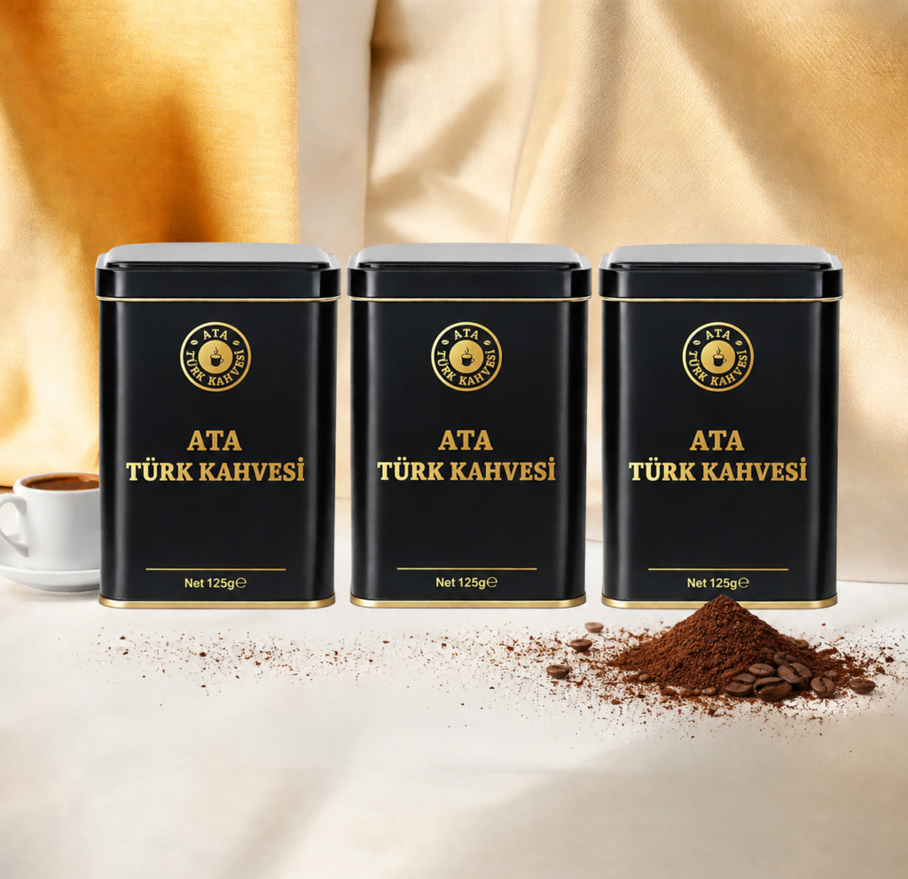 3 Adet 125g. Ata Türk Kahvesi Metal Kutu Kargo Bedava!